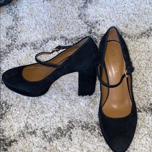 Coach Black Suede Mary Jane Heels